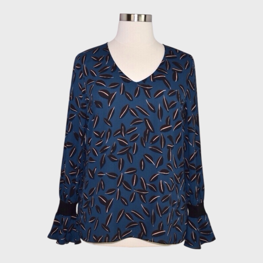 CAbi 3763 Shadow Leaf Print Blouse